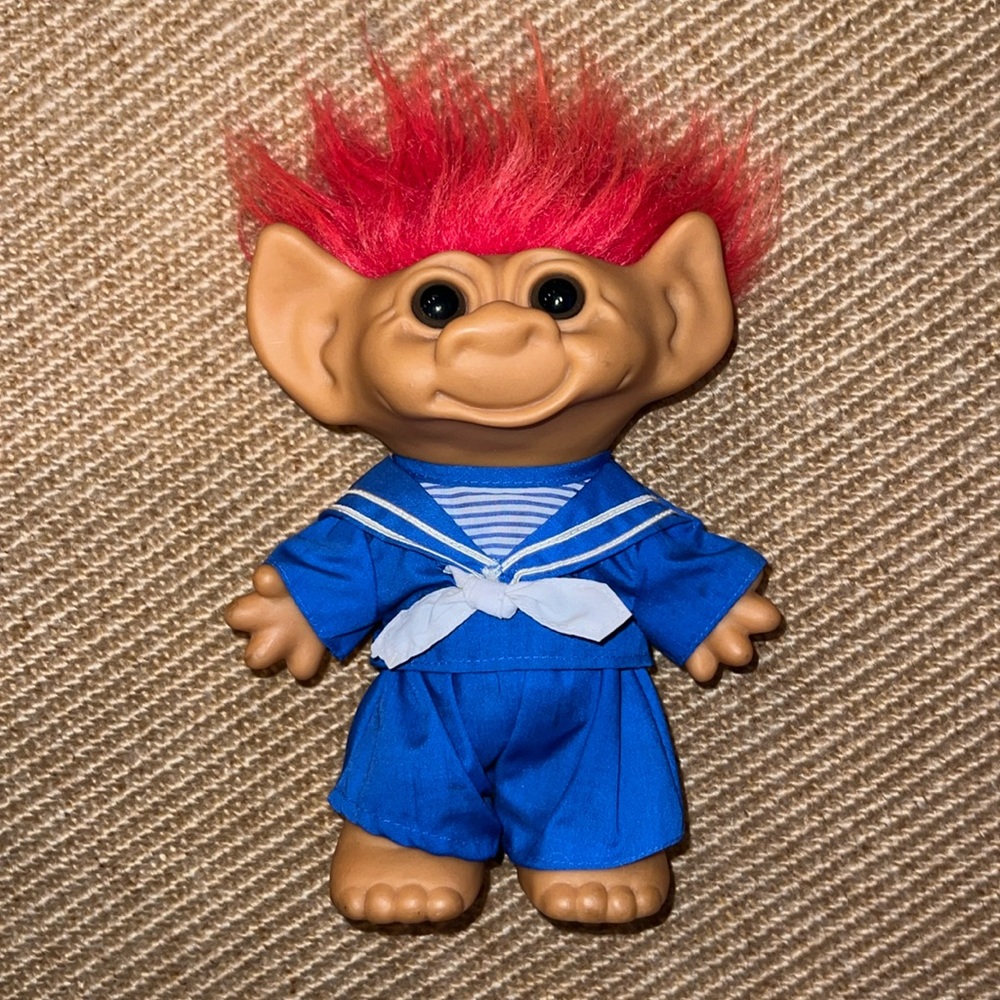 Vintage Large Troll Doll by Uneeda- Sailor Outfit